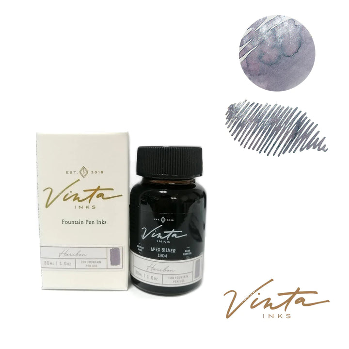 Vinta Inks 30ml Ink Bottle - The Awareness Project - Apex Silver [Haribon 1994] — cap detail