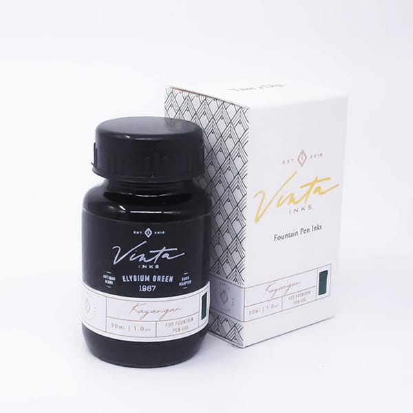 Vinta Inks 30ml Ink Bottle Elysium Green (Kayangan 1967) — bottle at angle