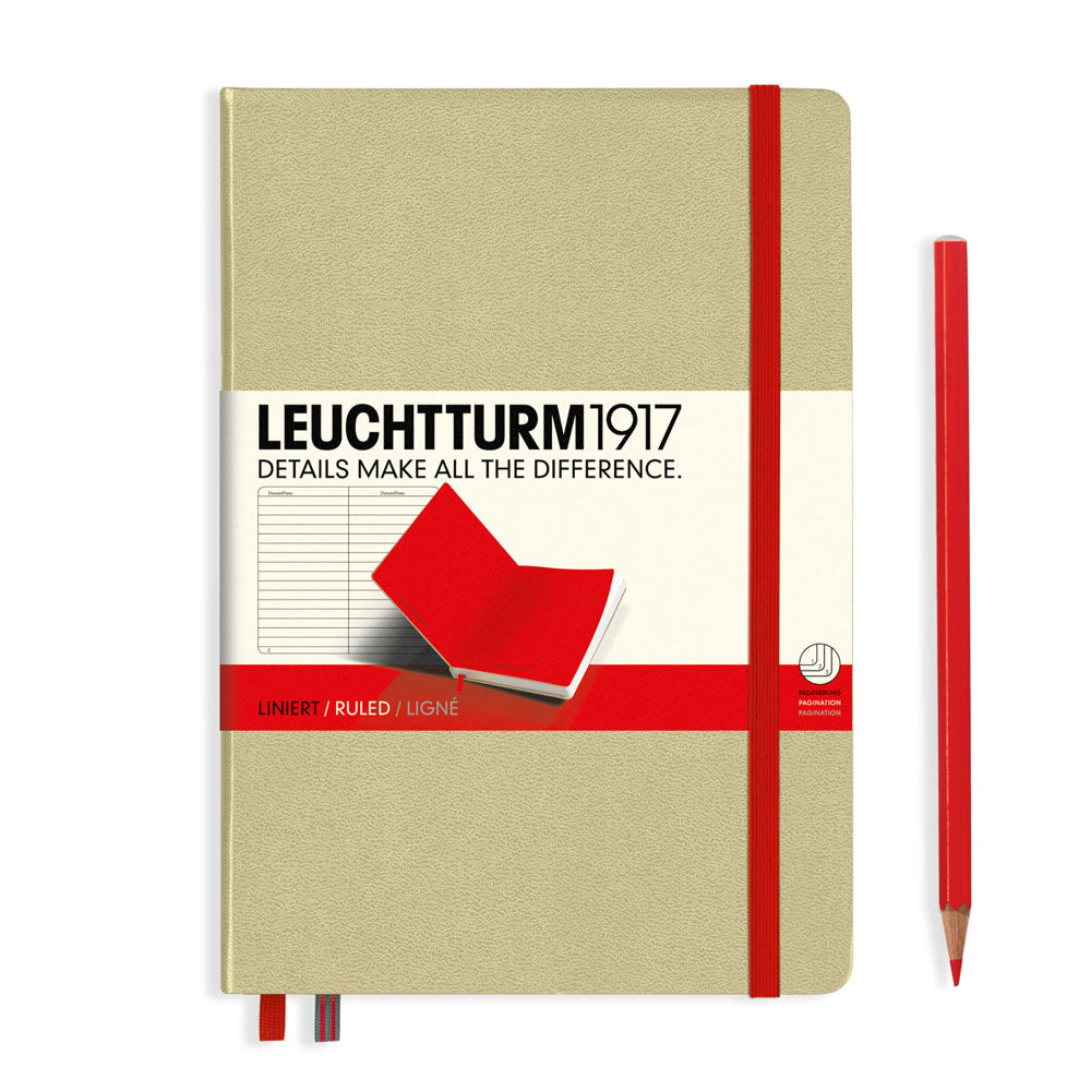 Leuchtturm1917 Bicolore A5 Medium Notebook Sand-Red — front cover