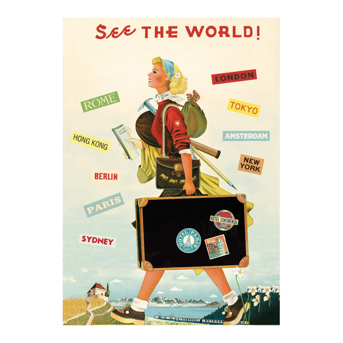 Cavallini Wrapping Paper See The World — front view