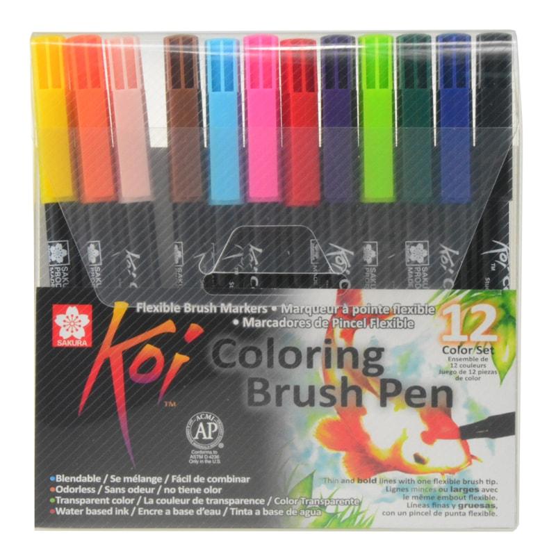 Sakura KOI Colouring Brush Pen Set of 12 — front view