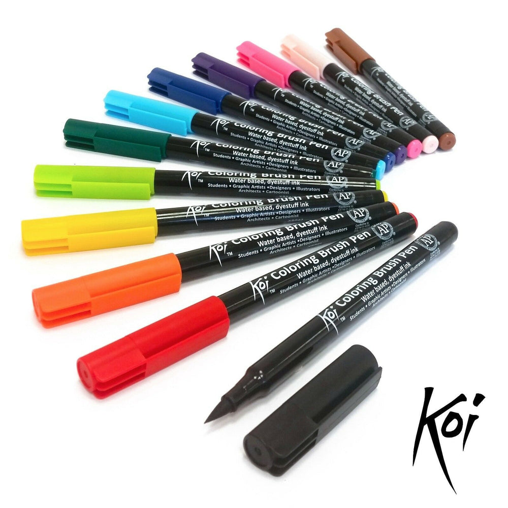 Sakura KOI Colouring Brush Pen Set of 12 — side view