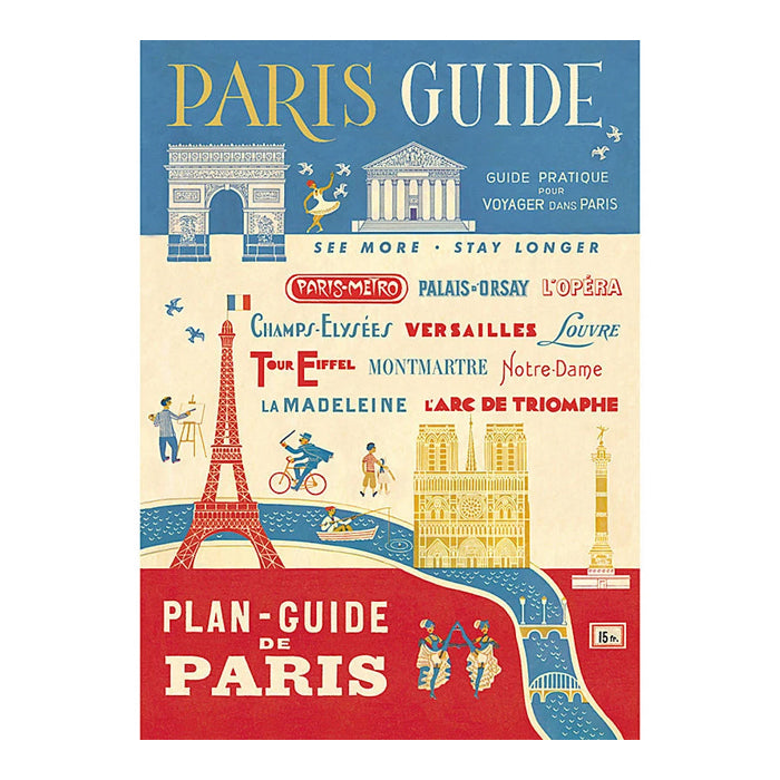 Cavallini Wrapping Paper Paris Guide — front view