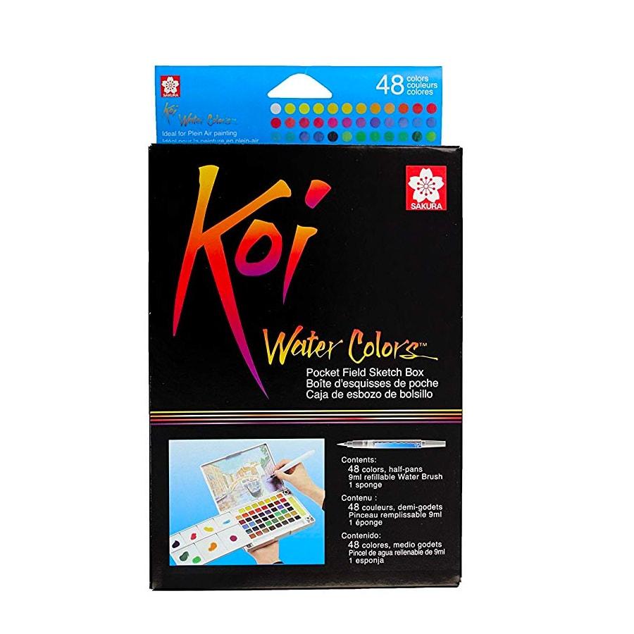 Sakura Koi Water Colors, Functional Case Set, 48-color set with WaterBrush — front view