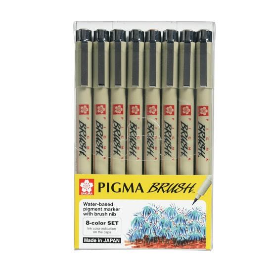 Sakura Pigma Brush Set of 8 — front view