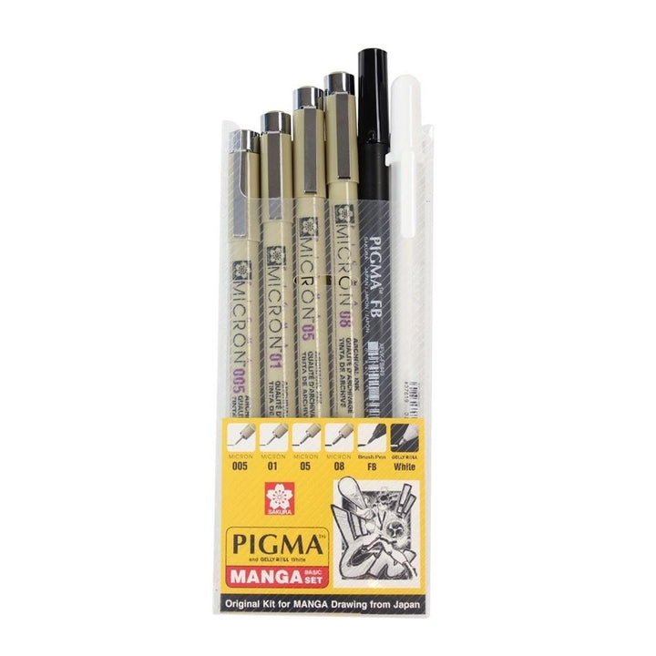 Sakura Pigma Manga Set of 6 — front view