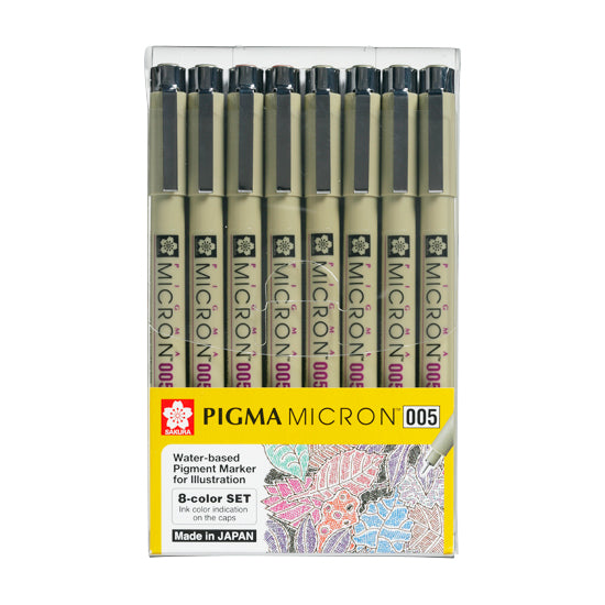 Sakura Pigma Micron 005 Set of 8 — front view