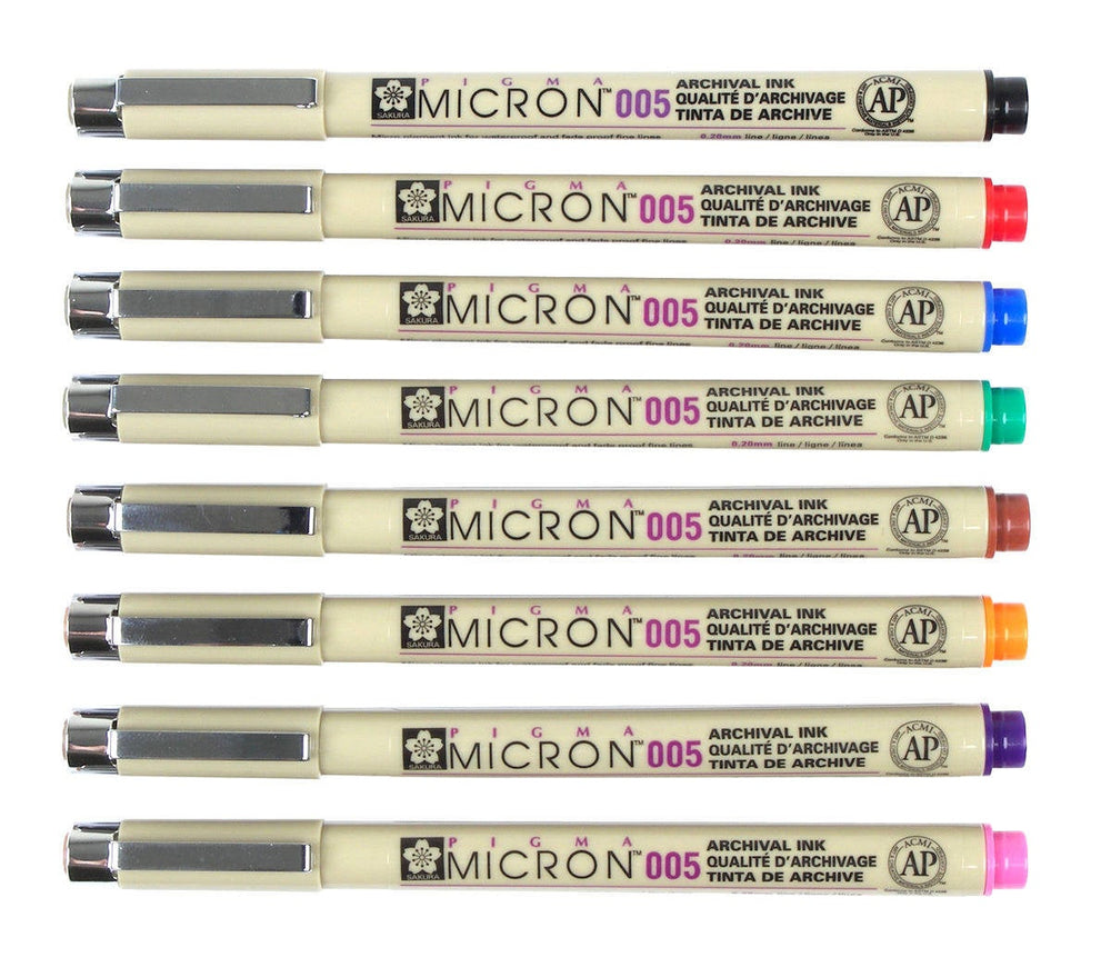 Sakura Pigma Micron 005 Set of 8 — side view