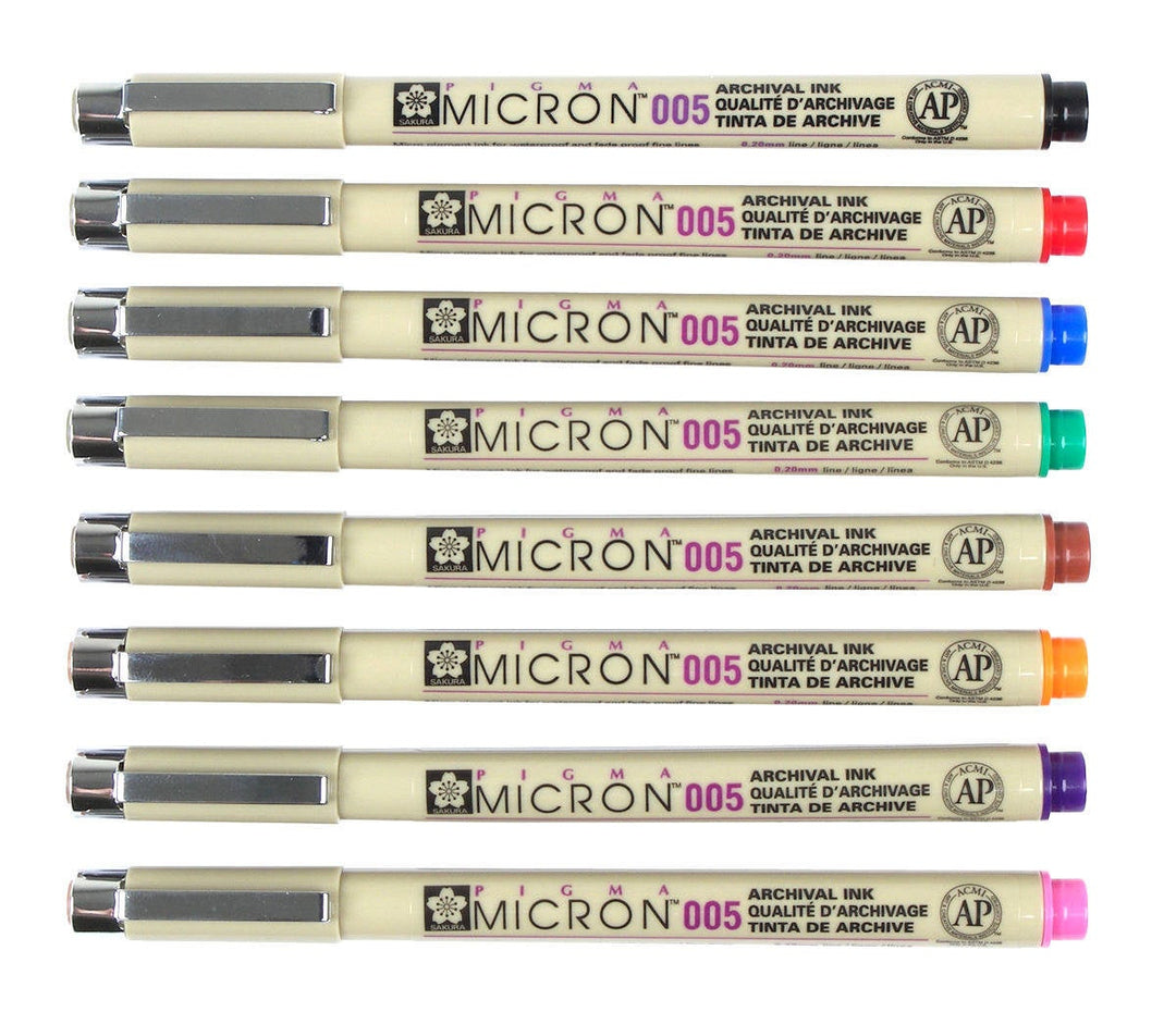 Sakura Pigma Micron 005 Set of 8 — side view