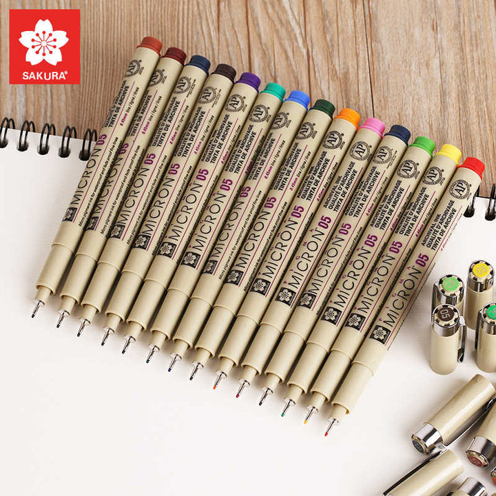 Sakura Pigma Micron 05 Set of 16 — front view