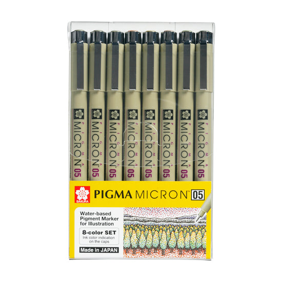 Sakura Pigma Micron 05 Set of 8 — front view