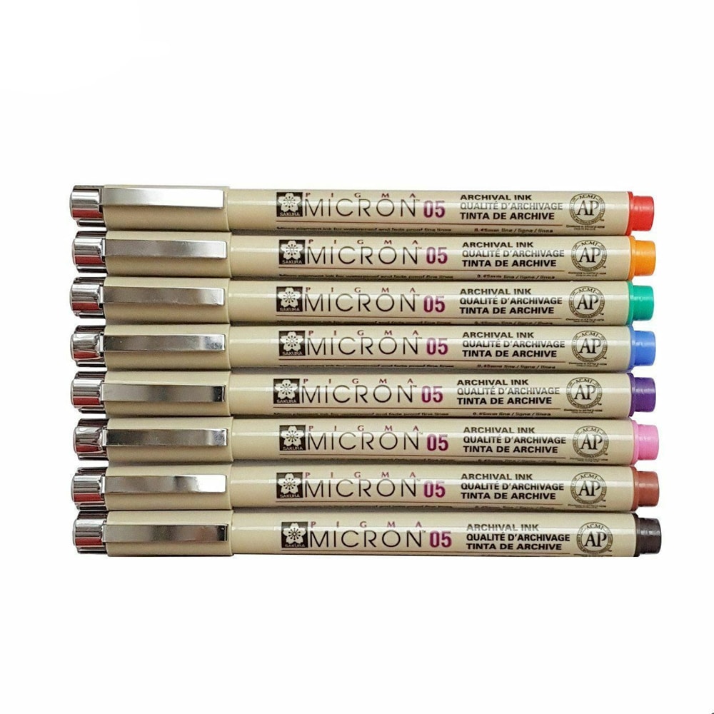 Sakura Pigma Micron 05 Set of 8 — side view