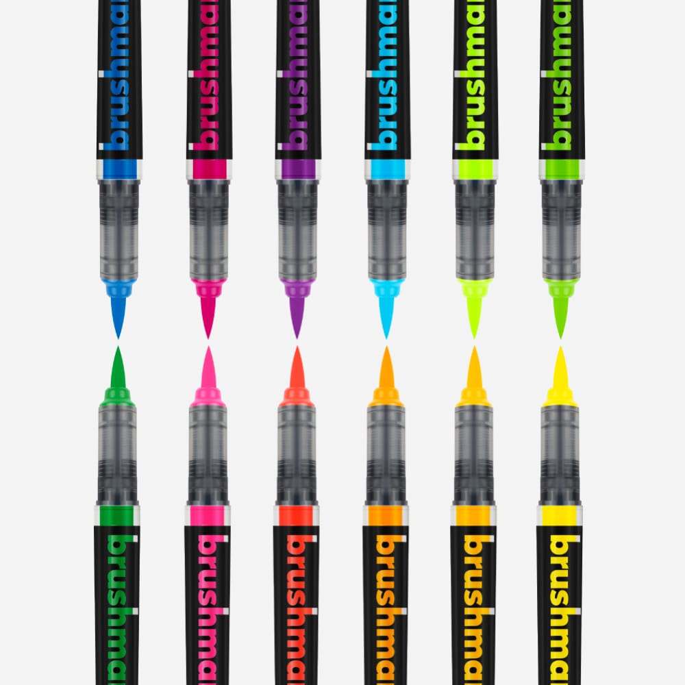 Karin Markers BrushmakerPro Neon Colour 27C12 Set of 12 — side view