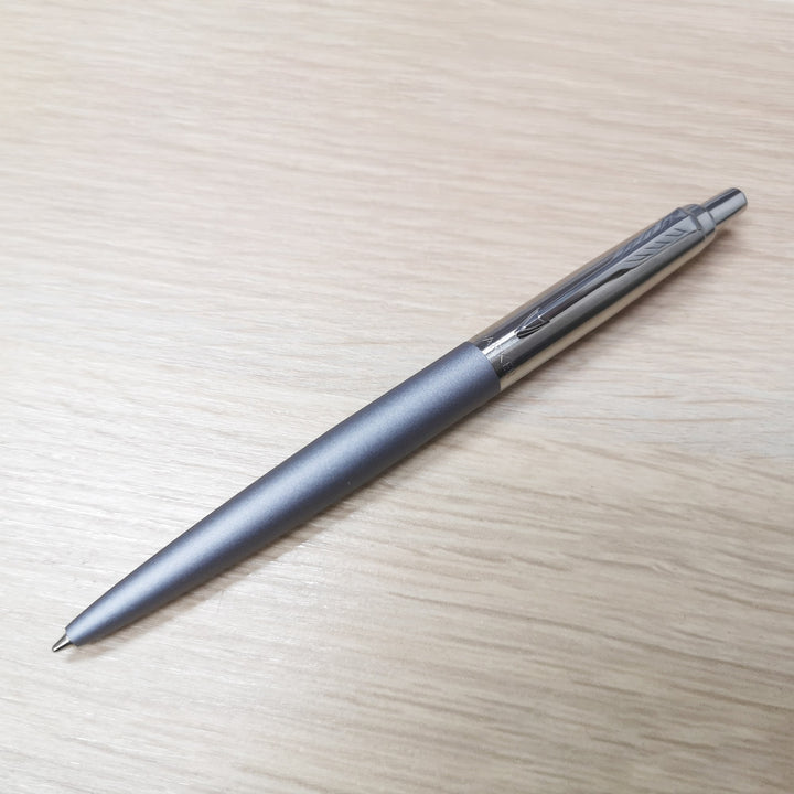 Parker Jotter XL Alexandra Matte Grey Ballpoint Pen — flat lay
