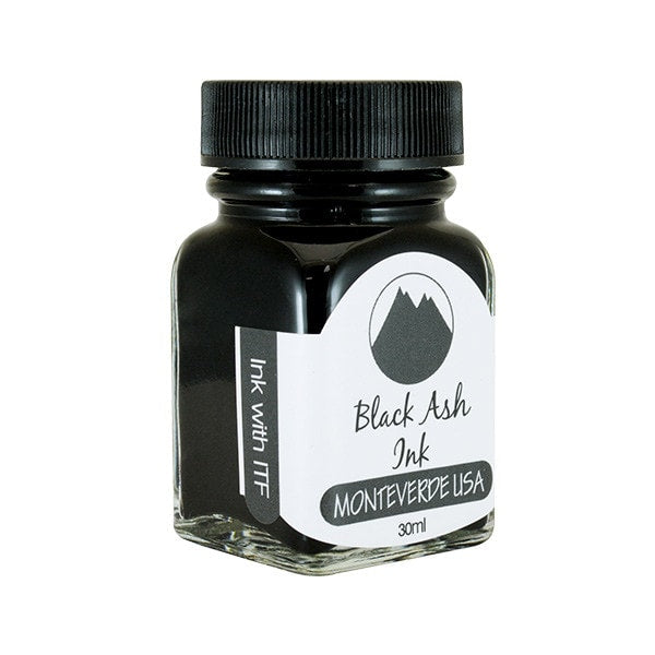 Monteverde 30ml Ink Bottle Black Ash — bottle front