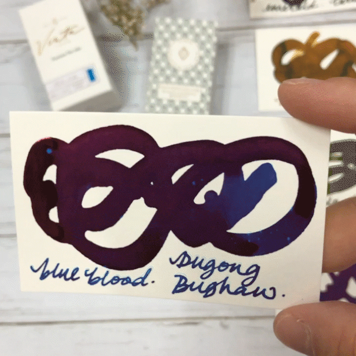 Vinta Inks 30ml Ink Bottle Blue Blood (Dugong Bughaw 1521) — colour swatch on paper