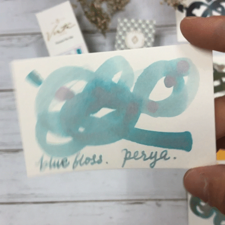 Vinta Inks 30ml Ink Bottle Blue Floss (Perya 1820) — colour swatch on paper