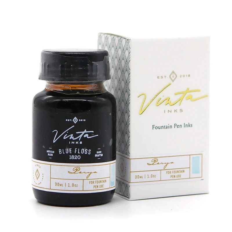 Vinta Inks 30ml Ink Bottle Blue Floss (Perya 1820) — with pen