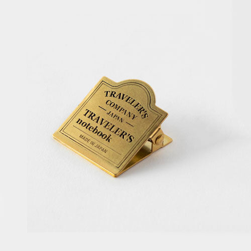 TRAVELER'S notebook Brass Clip - TRC Logo Pattern — side view