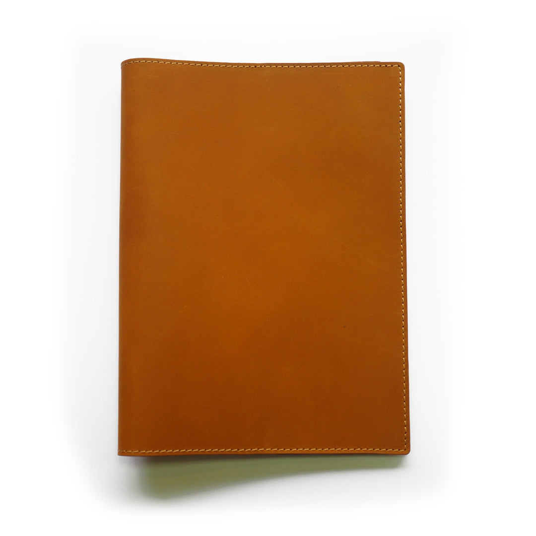 Luxo Notebook Leather Cover A5 — flat lay