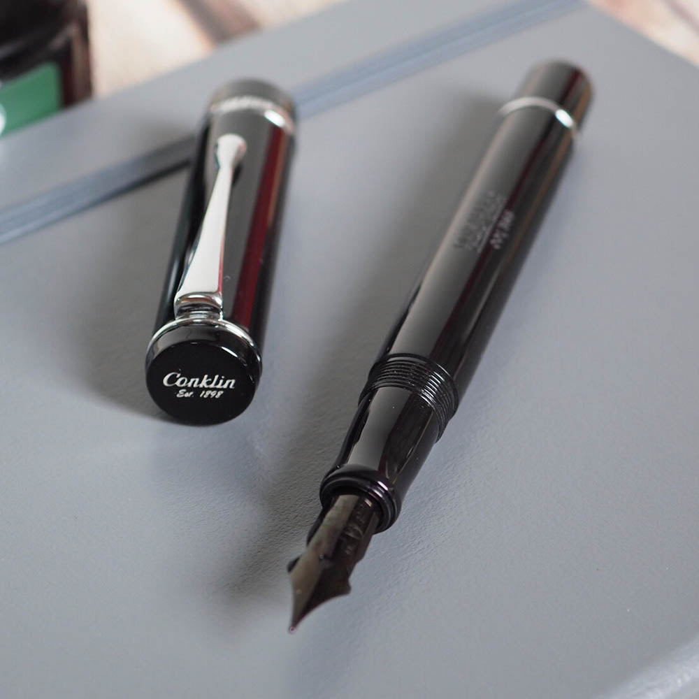 Conklin Duraflex Limited Edition Fountain Pen (Flex Nib) Chrome — with packaging