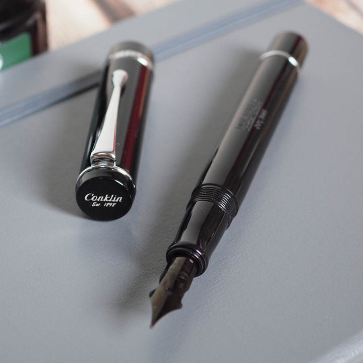 Conklin Duraflex Limited Edition Fountain Pen (Flex Nib) Chrome — with packaging