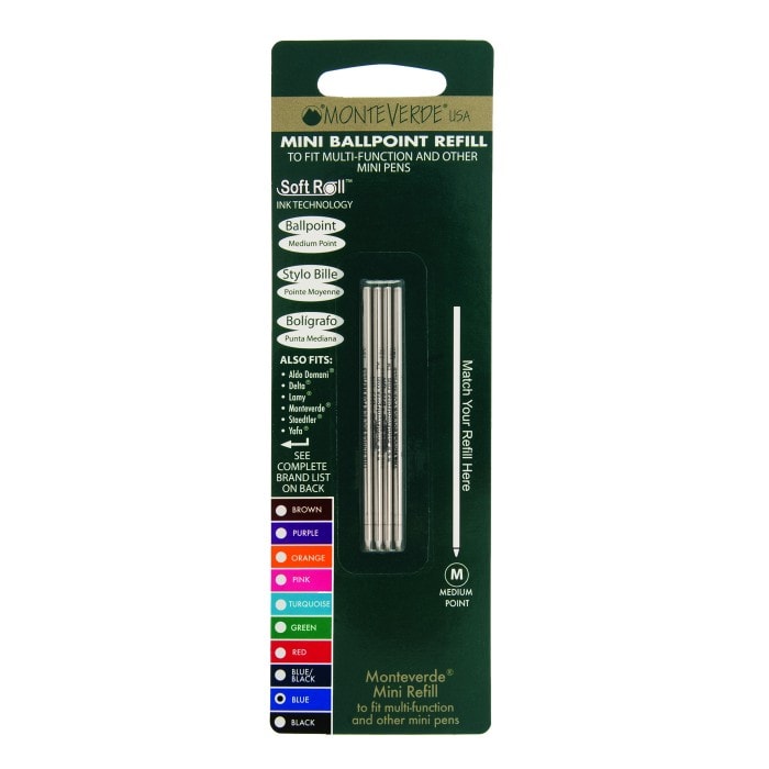 Monteverde Soft Roll Mini D1 Ballpoint Refill (Medium Point) — capped