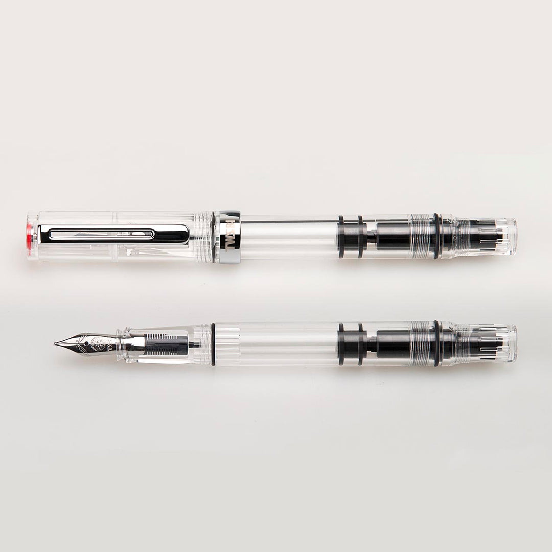 TWSBI ECO-T Fountain Pen Clear — flat lay