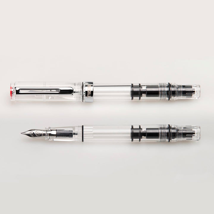 TWSBI ECO-T Fountain Pen Clear — flat lay
