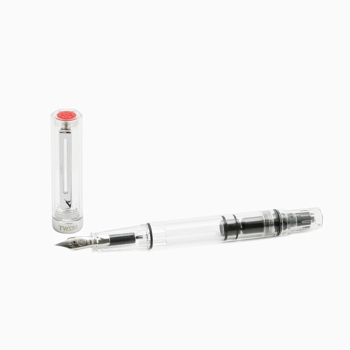 TWSBI ECO-T Fountain Pen Clear — flat lay