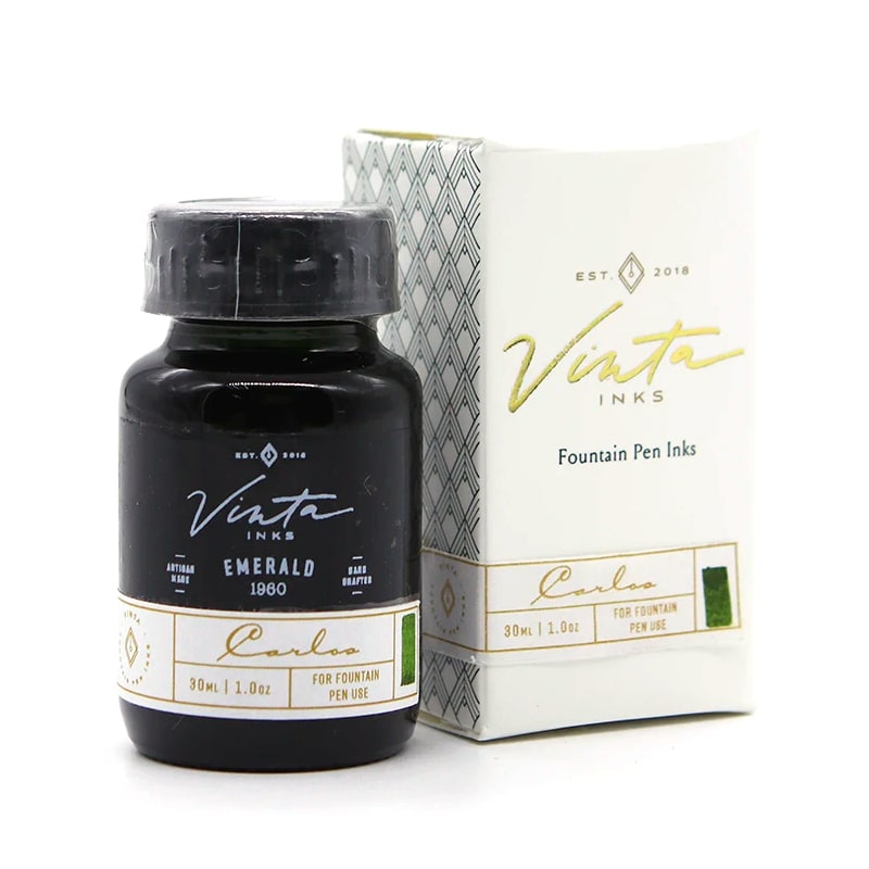 Vinta Inks 30ml Ink Bottle Emerald (Carlos 1960) — cap detail