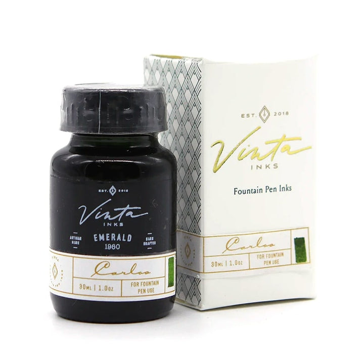 Vinta Inks 30ml Ink Bottle Emerald (Carlos 1960) — cap detail