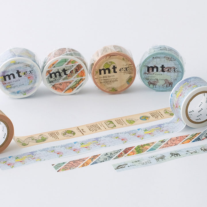 MT EX Washi Tape - World Animals — roll side