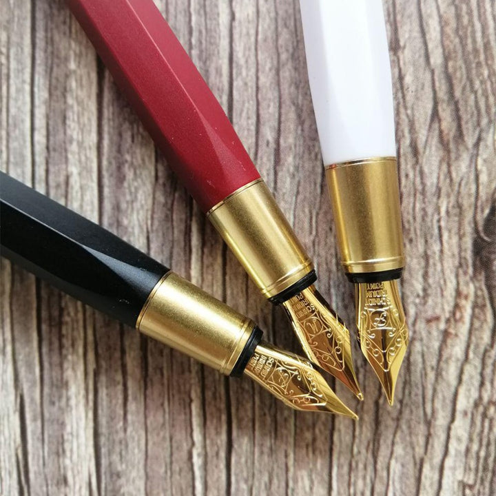 Ystudio Resin Fountain Pen Black Fine — flat lay