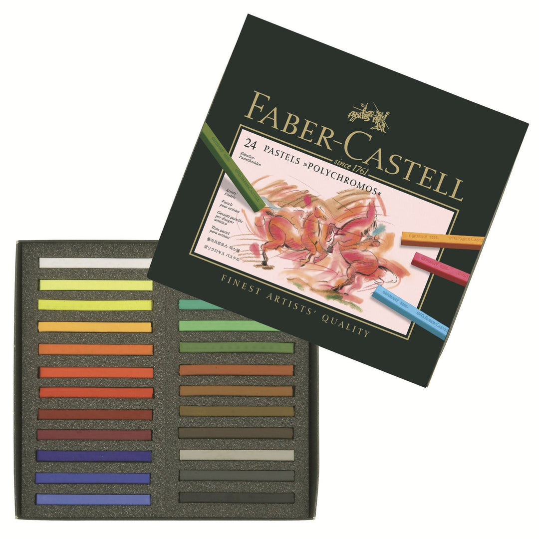 Faber-Castell Polychromos Artist Pastel Crayon Set of 24 — side view