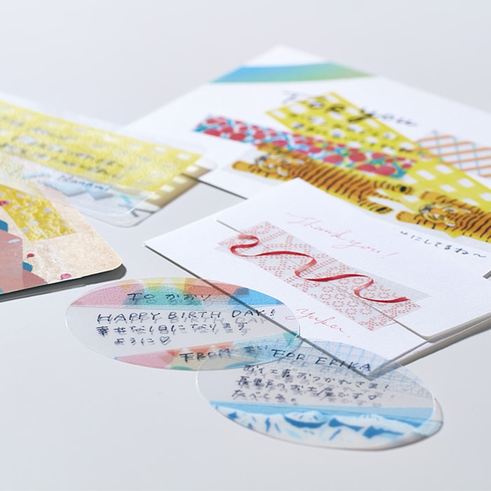 Hitotoki Soda Transparent Masking Tape Grid — flat lay