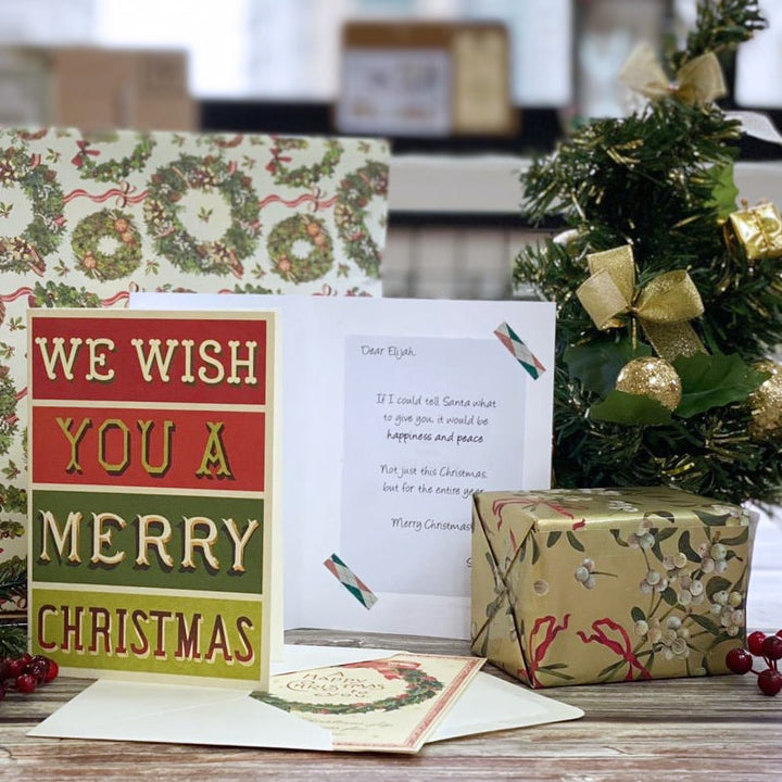 Gift Wrapping with Card — side view