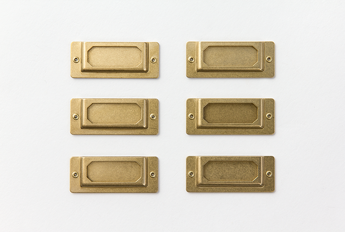 Midori Brass Label Plate — front view