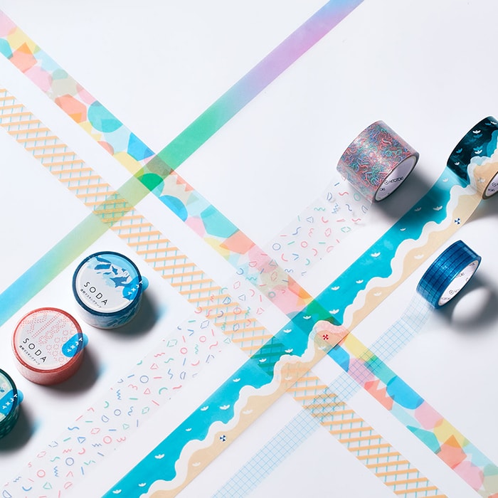 Hitotoki Soda Transparent Masking Tape Grid — colour swatch