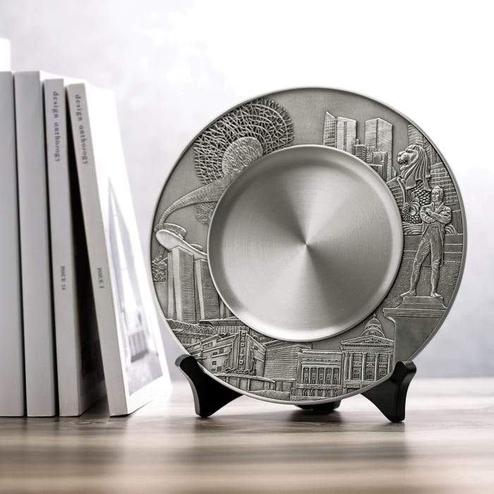 Royal Selangor Singapore Scenes Civic District Plate — Royal Selangor decorative plates — premium stationery and lifestyle, at Cityluxe Singapore