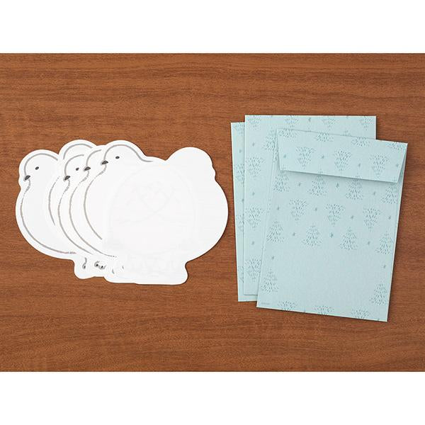 Midori Letter Set Die-Cut Animal - Grouse Pattern — side view