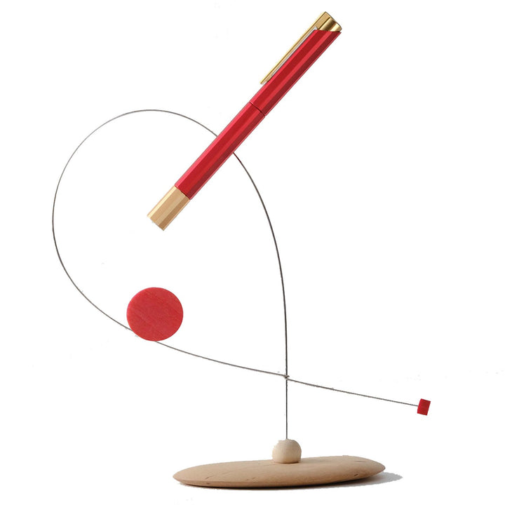 Ystudio Glamour Evolve-Bihex Rollerball Pen Marsala — writing at an angle