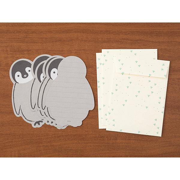 Midori Letter Set Die-Cut Animal - Penguin Pattern — detail view
