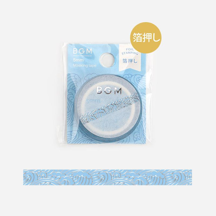 BGM Blue Sea Wave Masking Tape — applied on surface