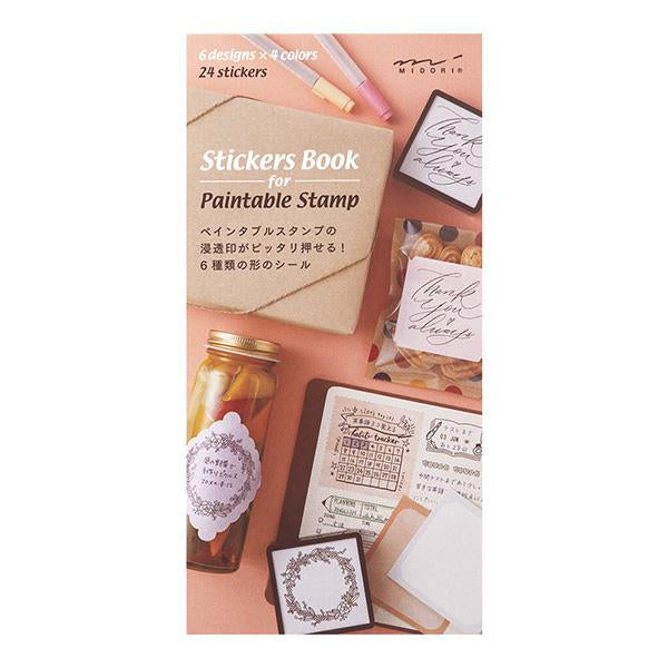 Midori Stickers Book For Pre-Inked Stamp - Warm Colors — front view