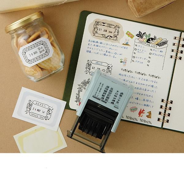 Midori Stickers Book For Paintable Stamp - Natural Colors — close-up
