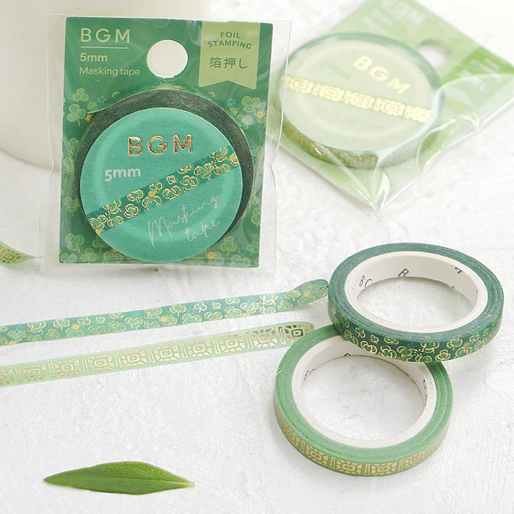 BGM Green Clover Masking Tape — with packaging