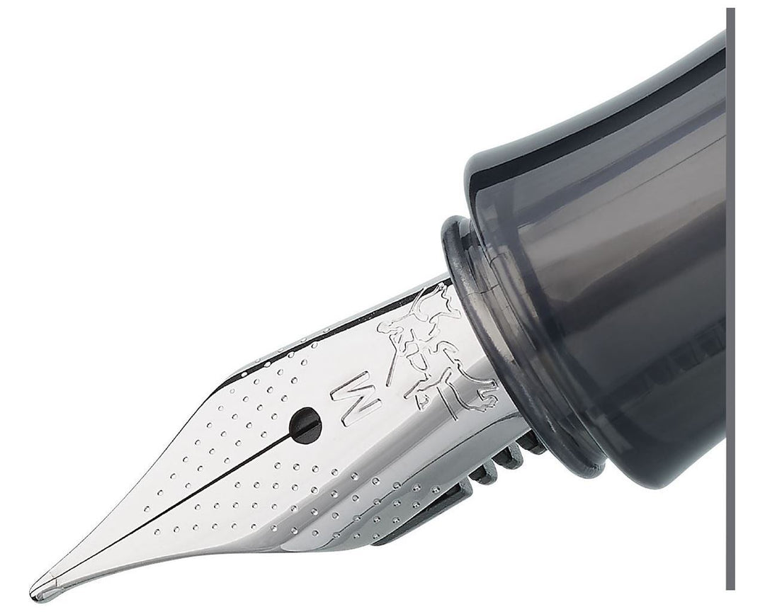 Faber-Castell Hexo Silver Matt Fountain Pen — flat lay