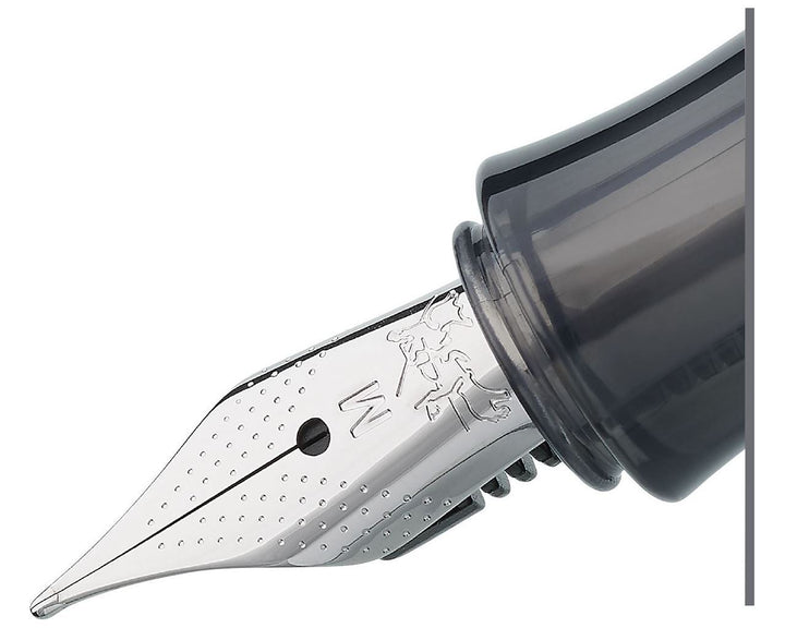 Faber-Castell Hexo Silver Matt Fountain Pen — flat lay