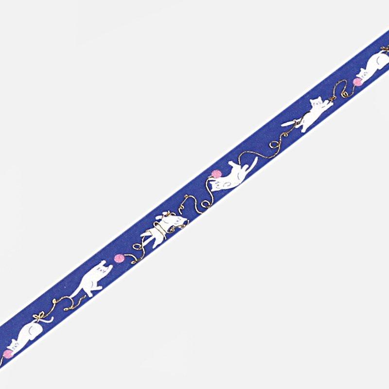 BGM Gold Playing Cat Masking Tape — applied on surface